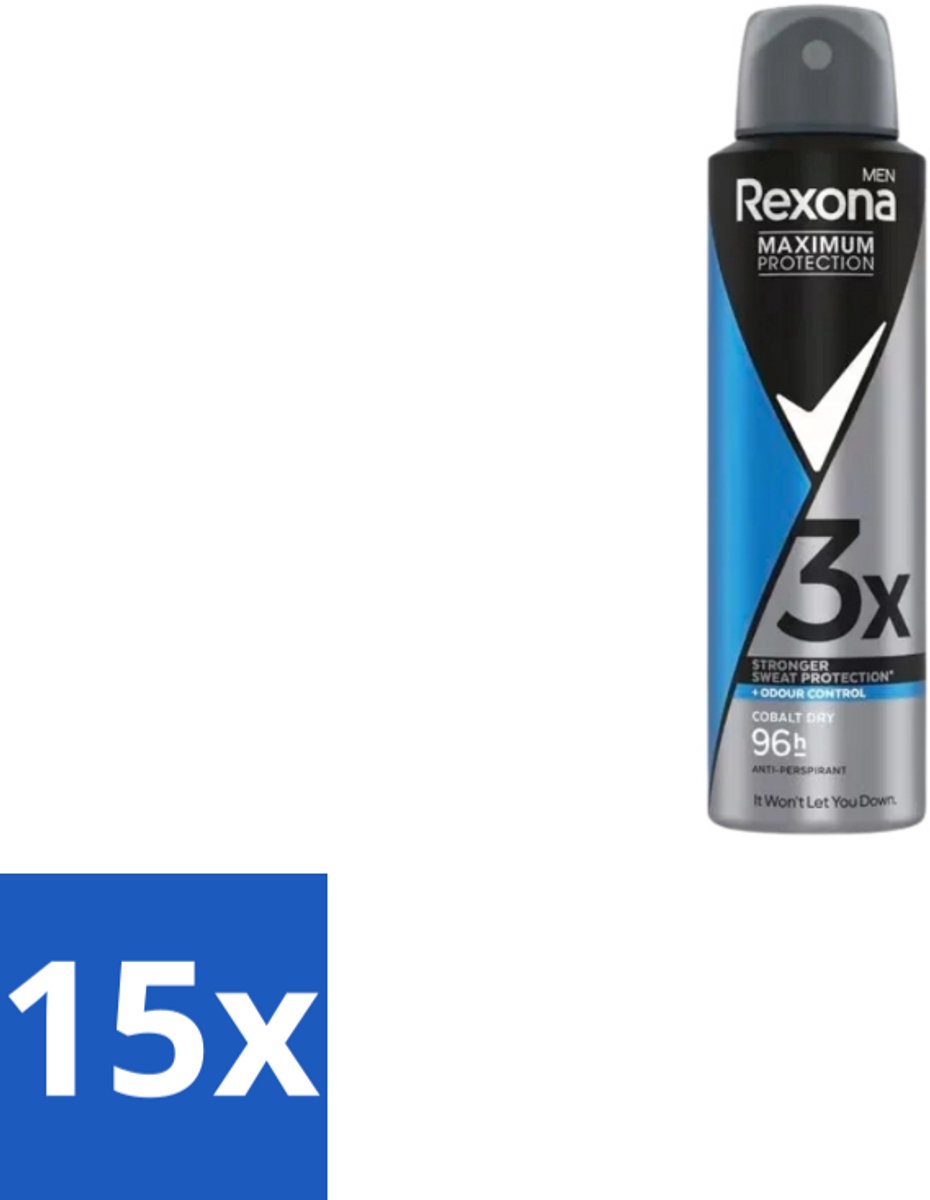 Rexona – Deodorant Spray – Maximum Protection Cobalt Dry – 150 ml - Bulkverpakking - 15 stuks