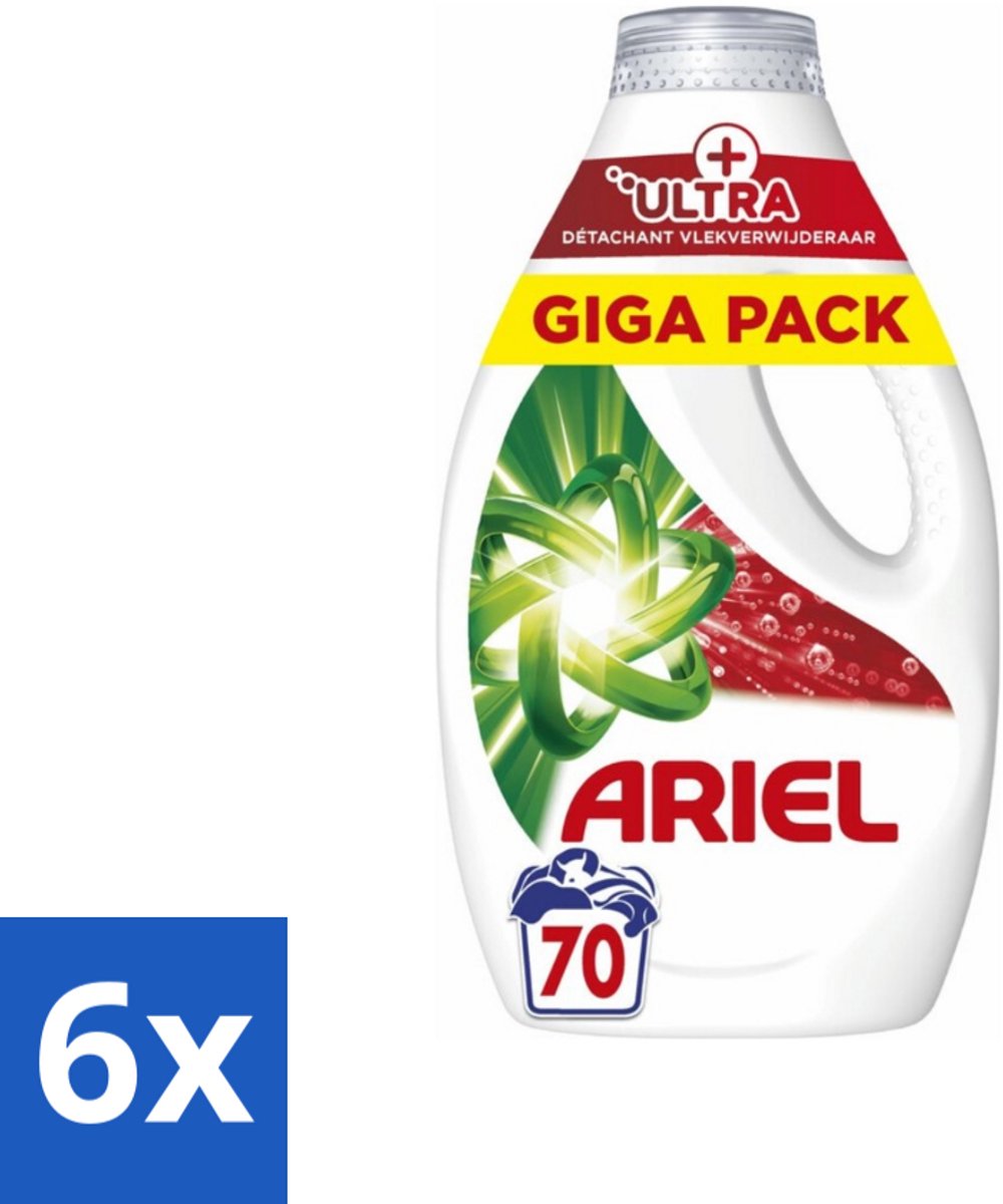 Ariel – Vloeibaar Wasmiddel – Ultra Vlekverwijderaar – 3150 ml – 70 wasbeurten - Voordeelverpakking - 6 stuks