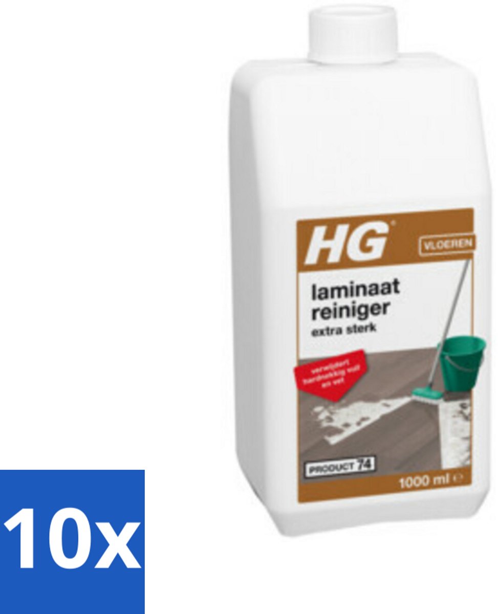 10 x HG Laminaatreiniger Extra Sterk 1 liter - Laminaatreiniger - Laminaat Reinigen - Vuil Verwijderen - Vet Verwijderen - Laminaat Beschermer Verwijderen