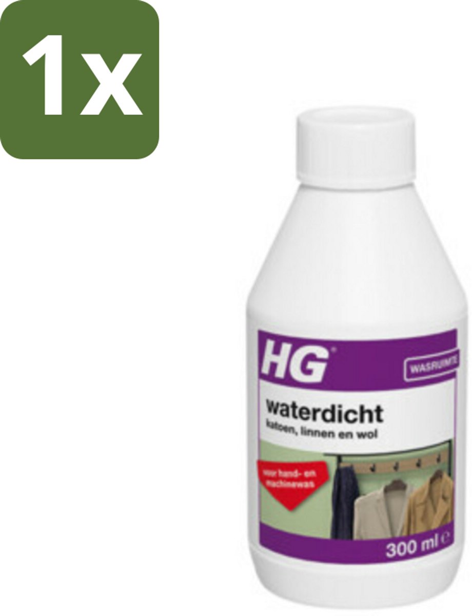 1 x HG Waterdicht katoen Voor Linnen, Wol & Gemengde Textielsoorten 300 ml - Waterdicht Textiel - Vuilafstotend Textiel - Katoen Waterdicht - Linnen Waterdicht - Wol Waterdicht