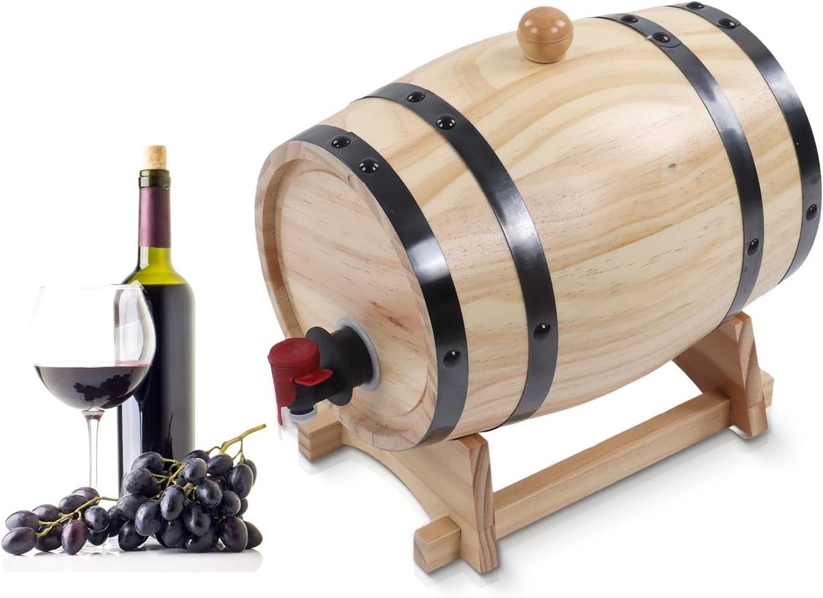 Houten wijnvaten met standaard voor zelfgebrouwen wijn, 3L opslag voor bier en whisky, lekdichte vaten voor catering en bars