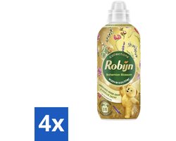 4 x Robijn – Wasverzachter – Bohemian Blossom – 765 ml - Wasverzachter - Bloemige Geur - Wasverzachter Fles - Kleding Verzorgen - Vezels Beschermen