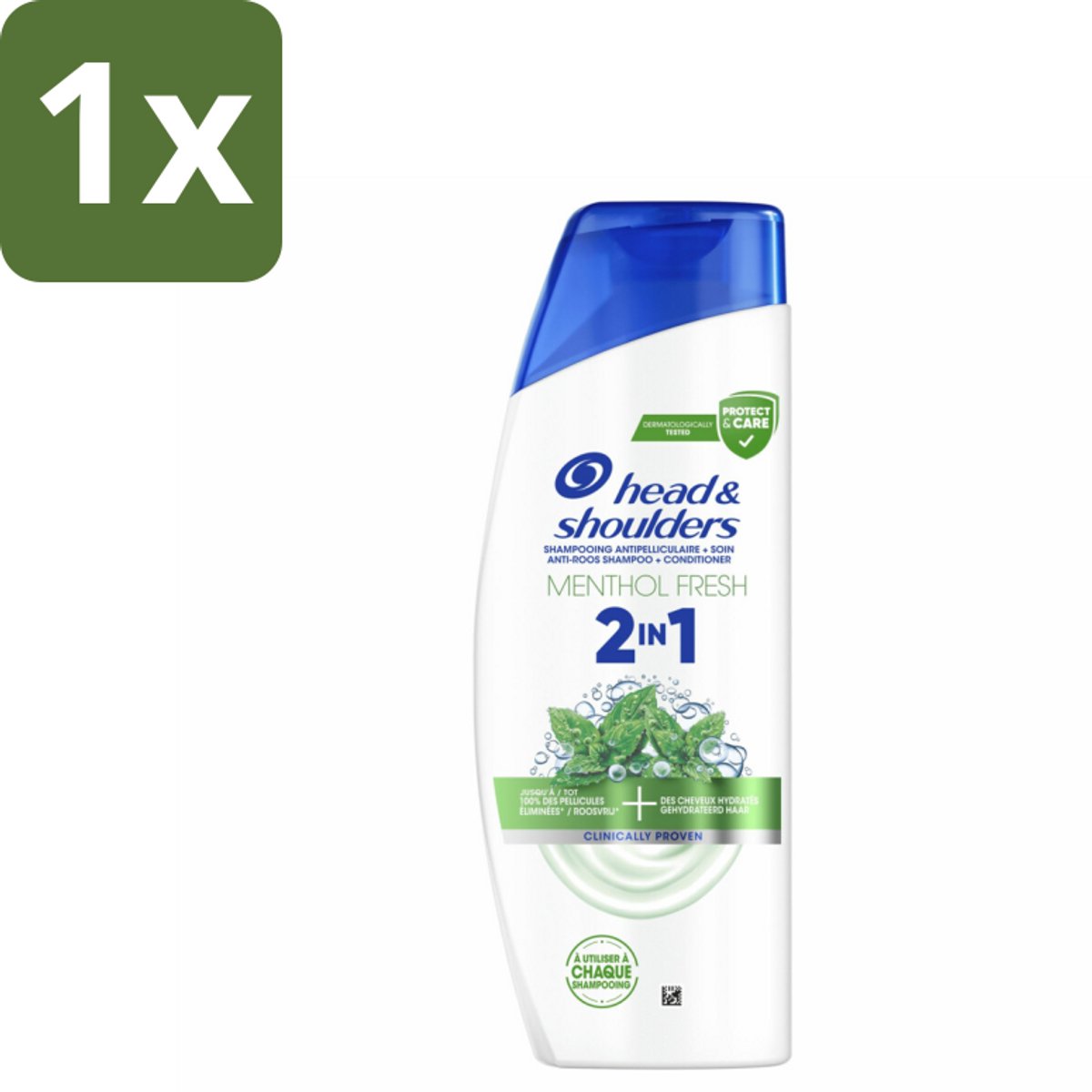 1 x Head & Shoulders – 2-in-1 – Menthol Fresh – 300 ml - Anti-roos Shampoo - 2-in-1 Shampoo - Menthol Shampoo - Roosbestrijding - Shampoo Voor Hoofdhuid