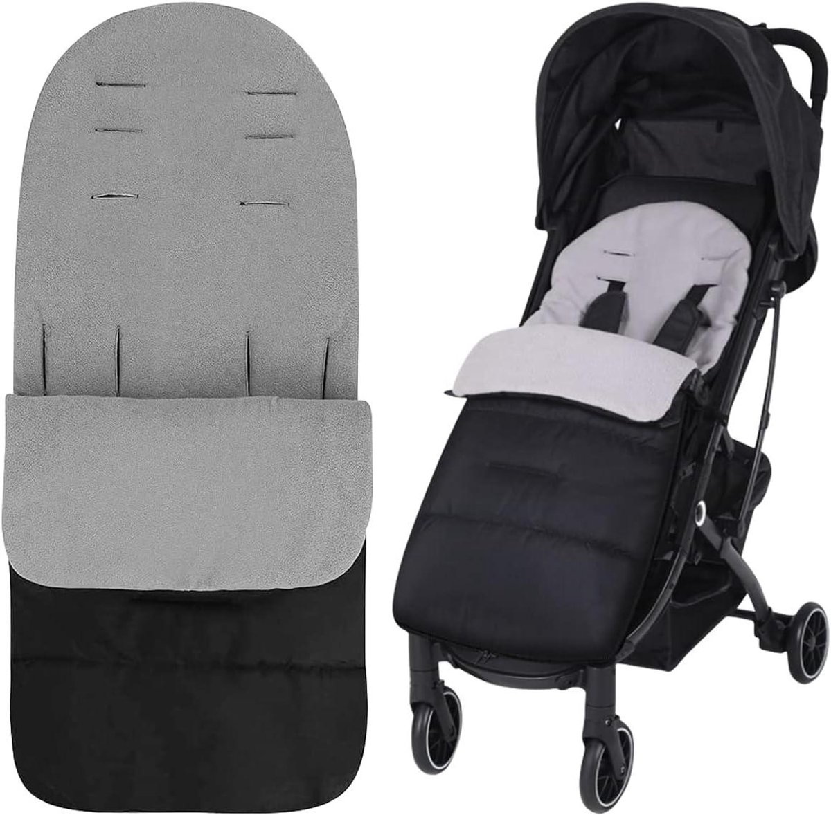 Baby Voetenzak - Kinderwagen Muts - Warm Blijven - Waterdicht Winddicht - 63 x 39 cm - Wit
