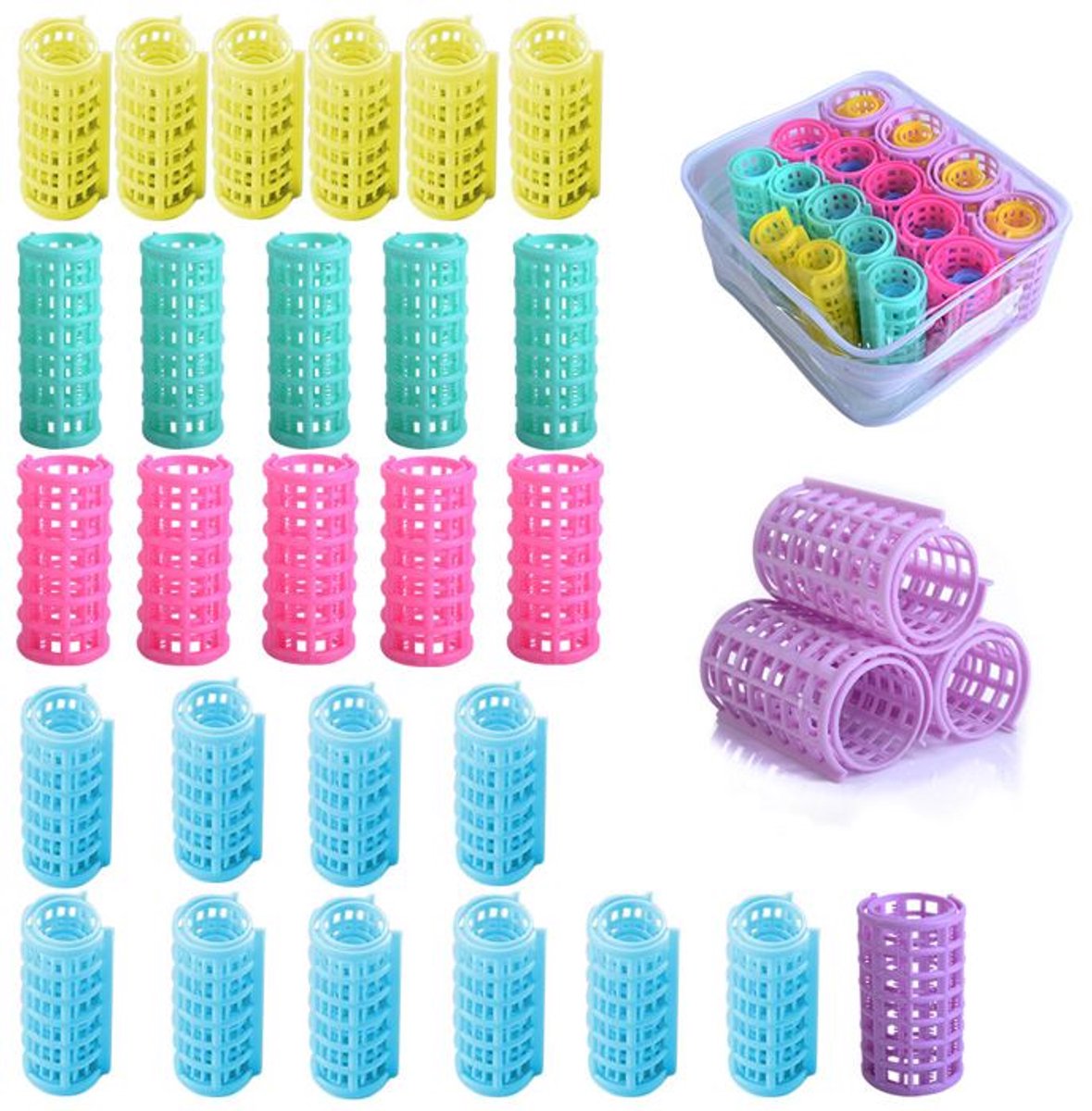 LISM-30 haarkrulspelden, geschikt voor alle haartypes, verkrijgbaar in 5 verschillende maten en kleuren.
