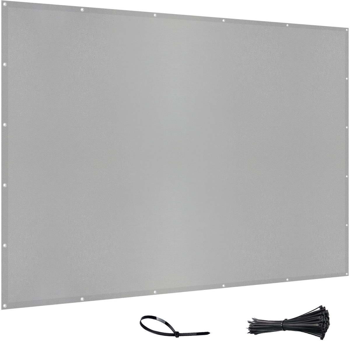 Shade&Beyond Balkonscherm, weerbestendig, 75x300cm, lichtgrijs, 95% UV-bescherming, balkonafdekking met kabelbinder - ShopVlot