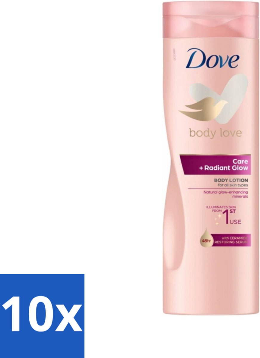 10 x Dove Bodylotion Care & Glow 400 ml - Bodylotion - Hydratatie - Stralende Huid - Ceramide - Glans