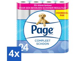 4 x Page Toiletpapier Compleet Schoon 2-laags 24 stuks per verpakking - Toiletpapier - 2-laags Toiletpapier - 3D Wave™ - Katoen - Hygiëne