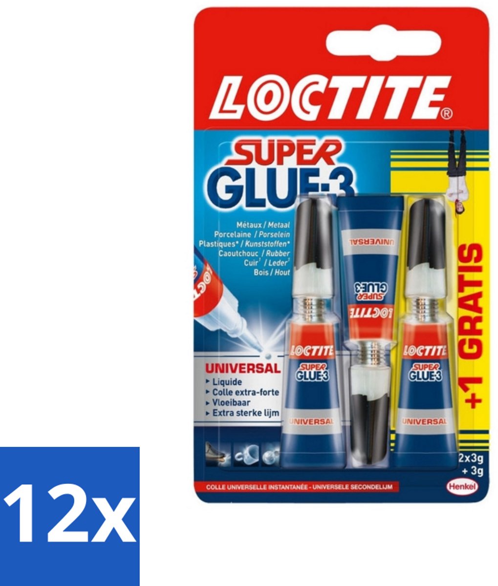 12 x Loctite - Secondelijm - Super Glue Precision - 7,5 Gram - Superlijm - Secondelijm - Loctite - Lijm - Reparatielijm