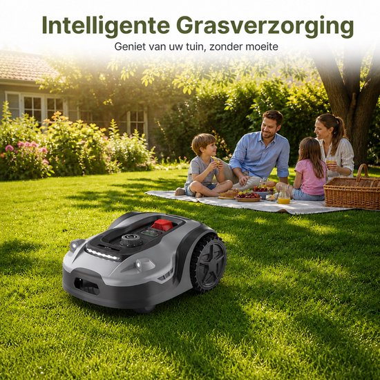 Zoef Robot - Robotmaaier Hans 2000m² met afdekkap - Robotgrasmaaier met bluetooth en App - Grasmaaier - Robotmaaier - Ultrasonisch obstakelherkenning van Zoef Robot — afbeelding 3