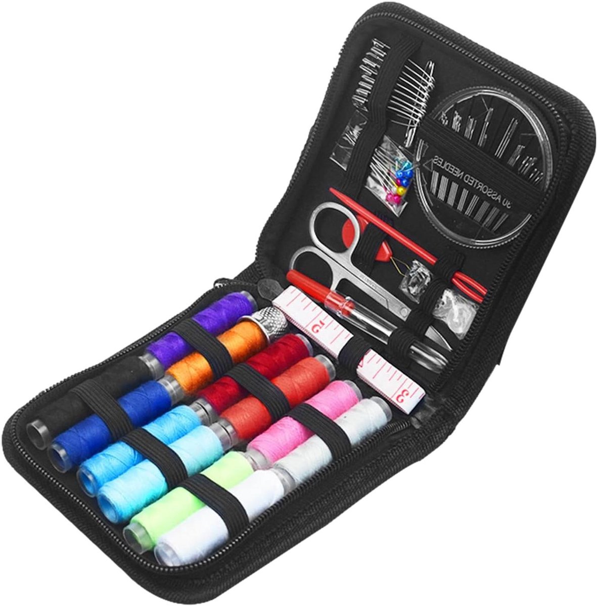 Naaiset Koffer - Reis Naaiset - Kleding Reparaties - 75 Delige Set - Compact Ontwerp - Grijs