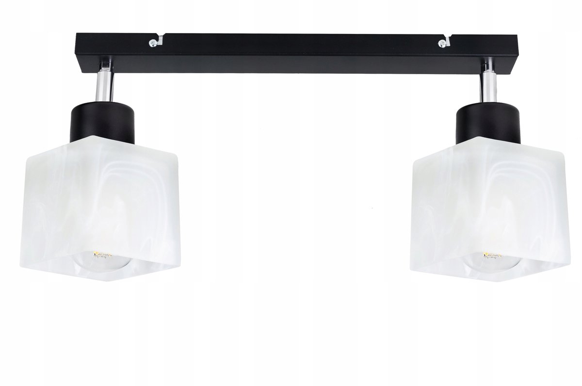 Plafond Lamp met Glazen Kap, Verstelbaar, E27