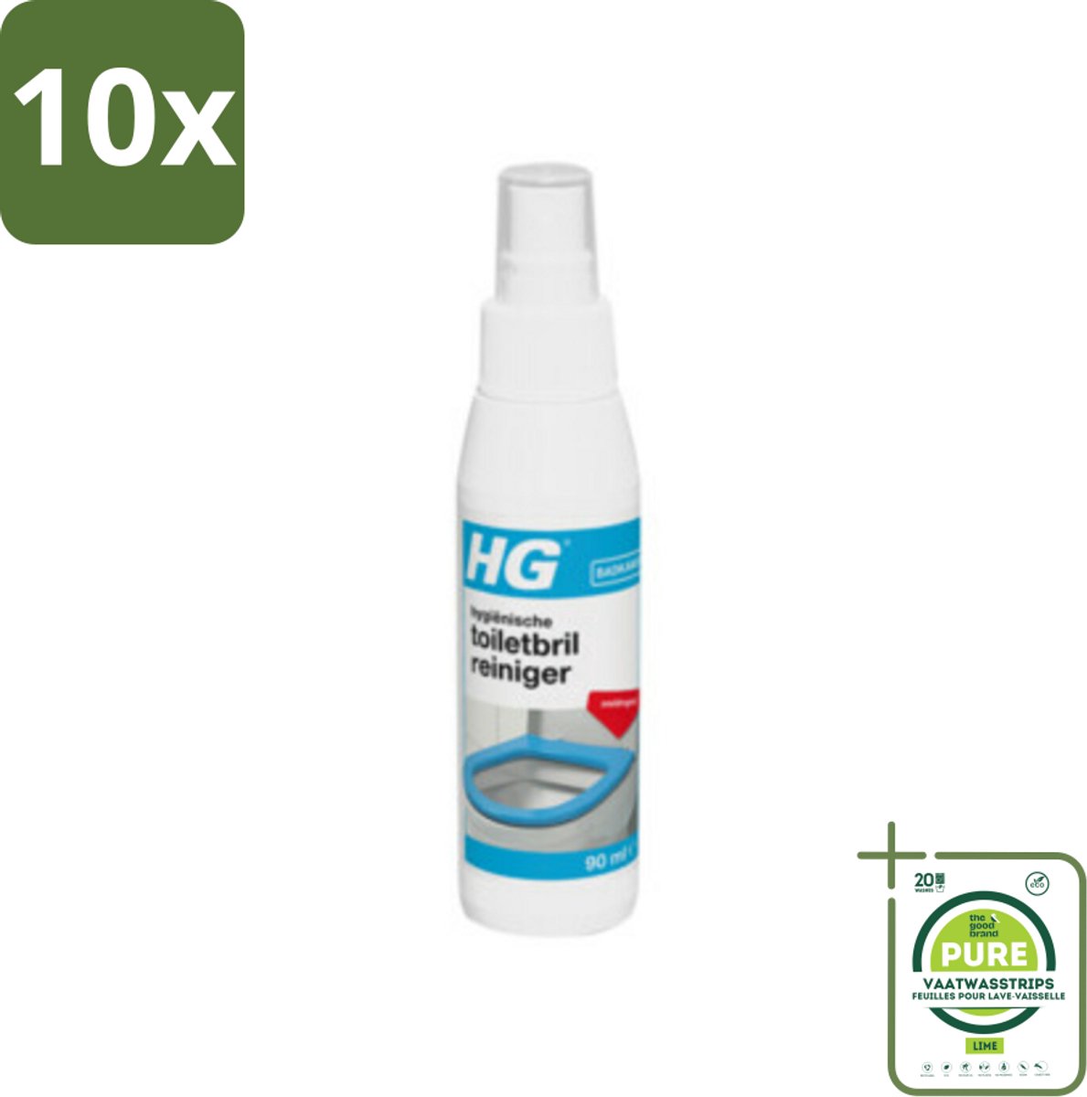 10 x HG Hygiënische Toiletbrilreiniger 100 ml - Grootverpakking - Toiletbrilreiniger - Toilet Schoonmaken - Snelle Reiniging - Hygiënische Reiniging - Badkamerschoonmaak