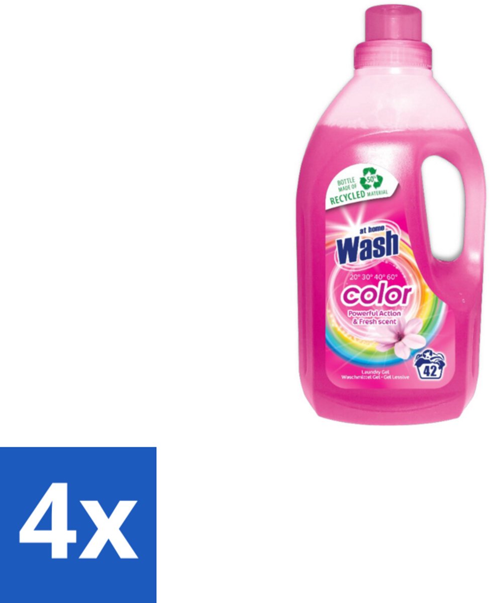 At Home Wasmiddel Color 42 Wasbeurten Kleur 1,5 liter - Voordeelverpakking - 4 stuks