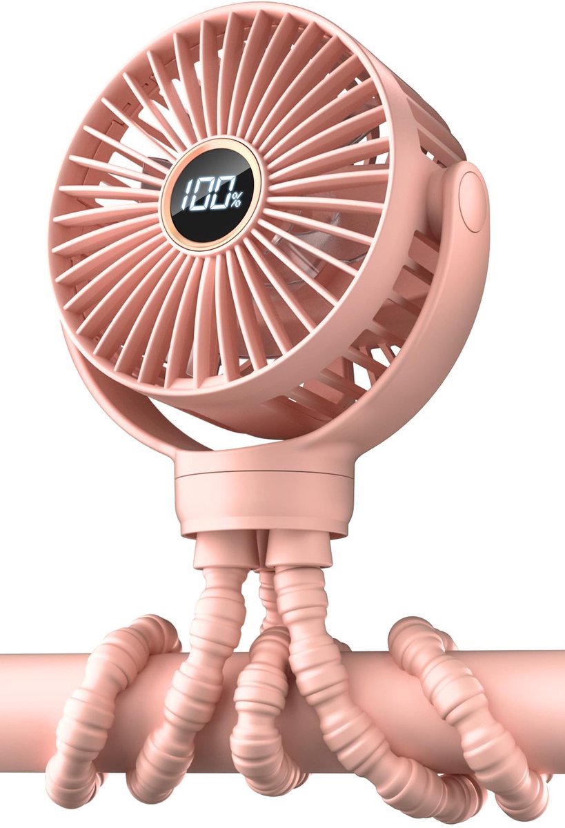 Solidchoice - Draagbare Baby Stroller Fan met Oplaadbare Batterij