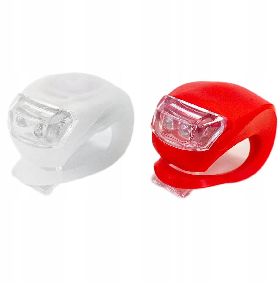 2x Siliconen Fietslampjes Wit/Rood - LED - Waterdicht