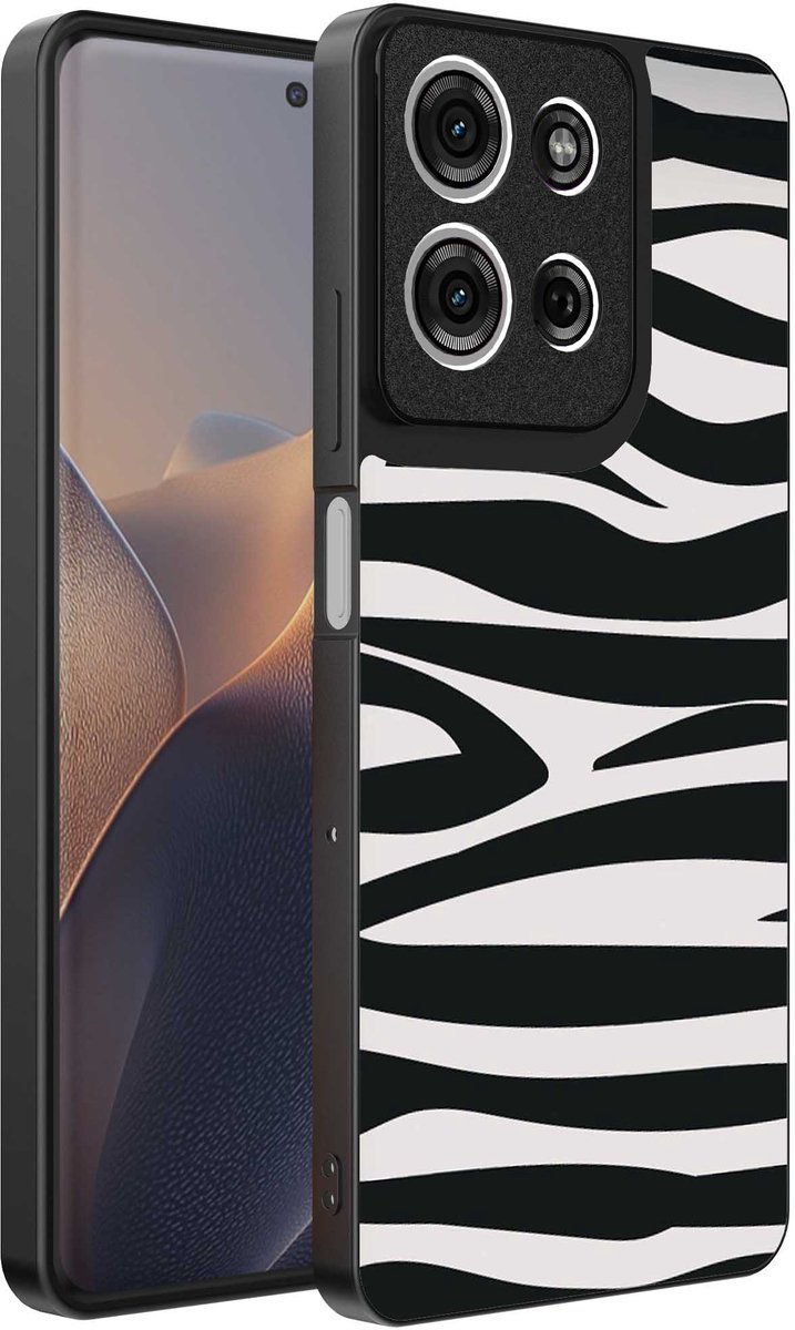 Geschikt voor Motorola Edge 60 Fusion Telefoonhoesje met zebra opdruk - TPU backcover case zebra design - Zwart Wit - Smartphonica geschikt voor Motorola Edge 60 Fusion