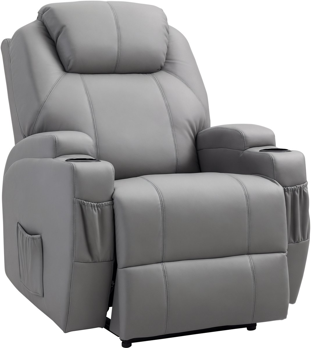 HOMCOM Massage Relaxbank - Kunstleer - 82x97x110cm - Lichtgrijs