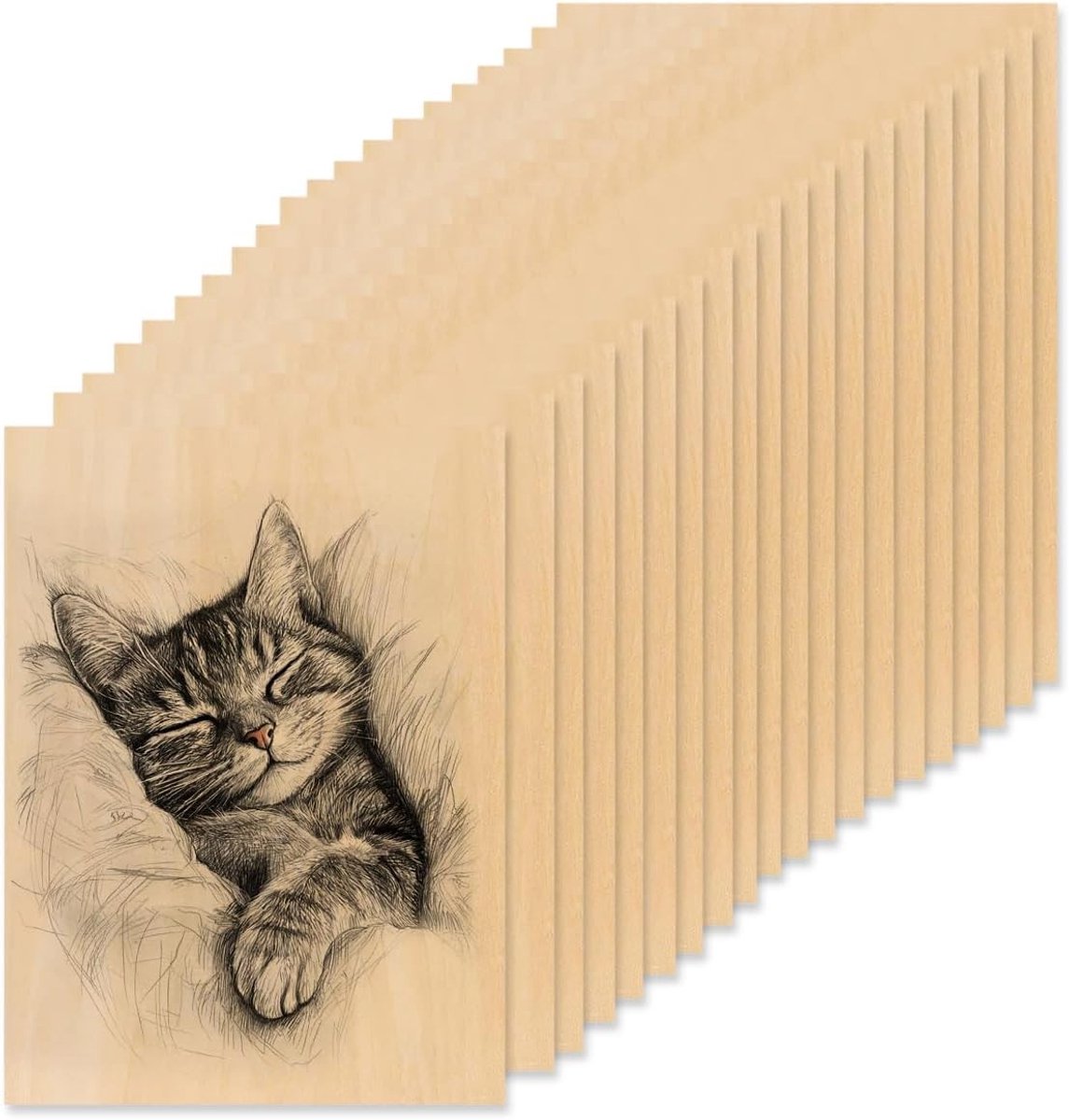 Onbehandelde Houten Planken 100 x 1050 x 1.5 mm - Perfect voor DIY Klussen, Schilderen en Laser Snijden - 20 Stuks