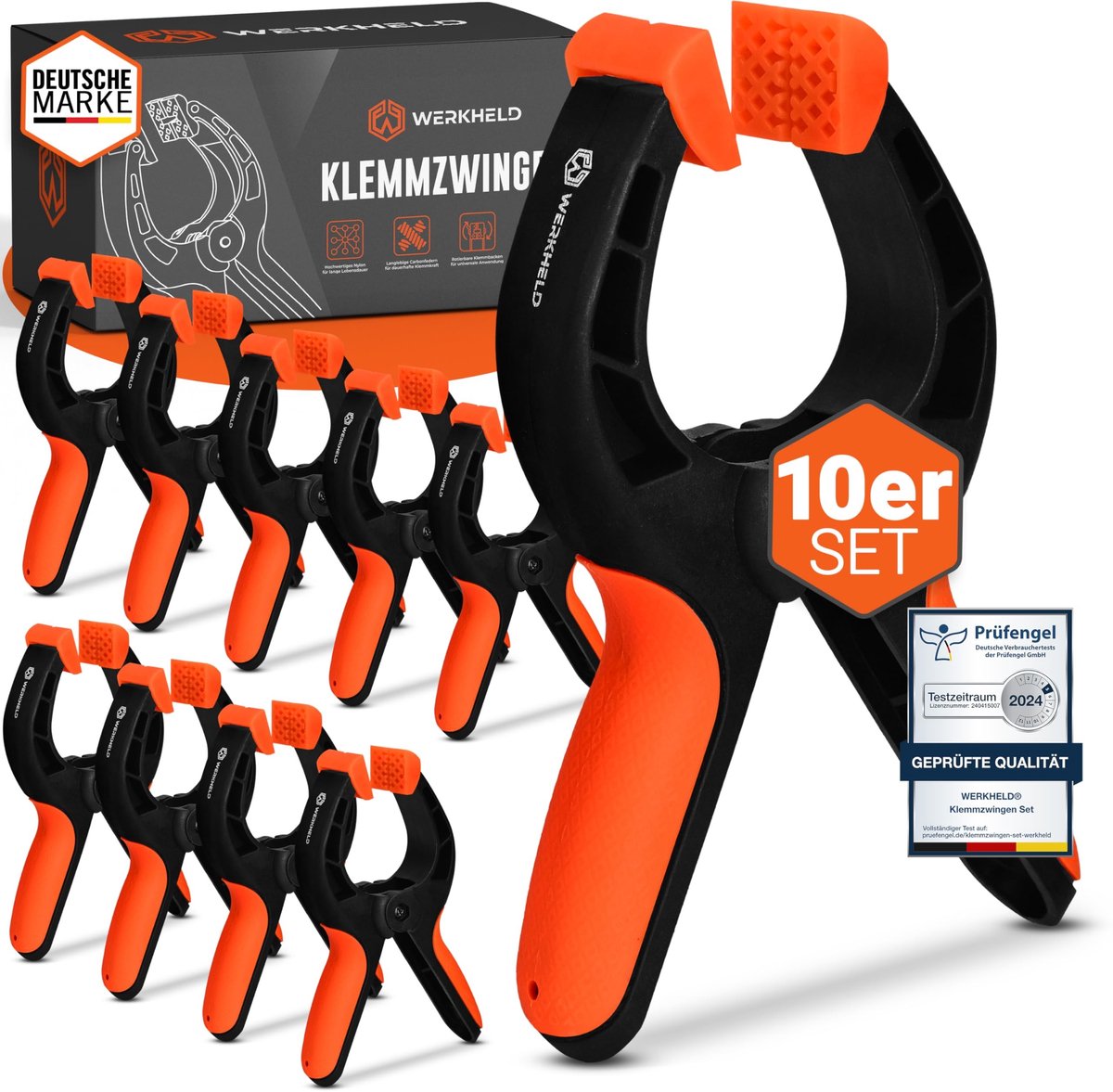 Elzusha - Set van 10 Nylon Veerklemmen met Roterende Handgrepen