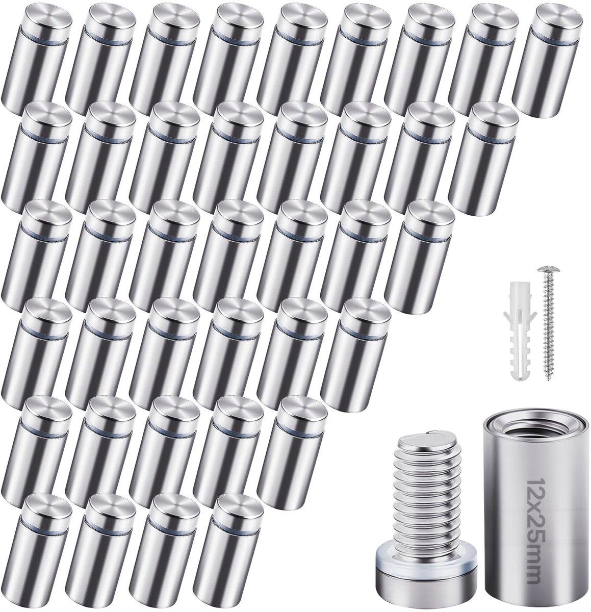 Elzusha - 40 Stuks RVS Advertentie Schroeven voor Signalen