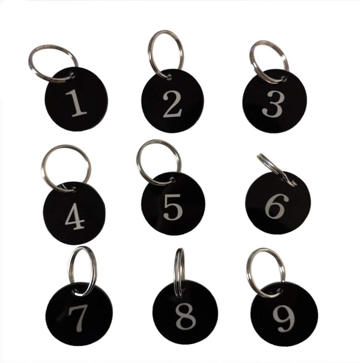 Elzusha - Genummerde Acryl Labels met Sleutelhanger (1-25)
