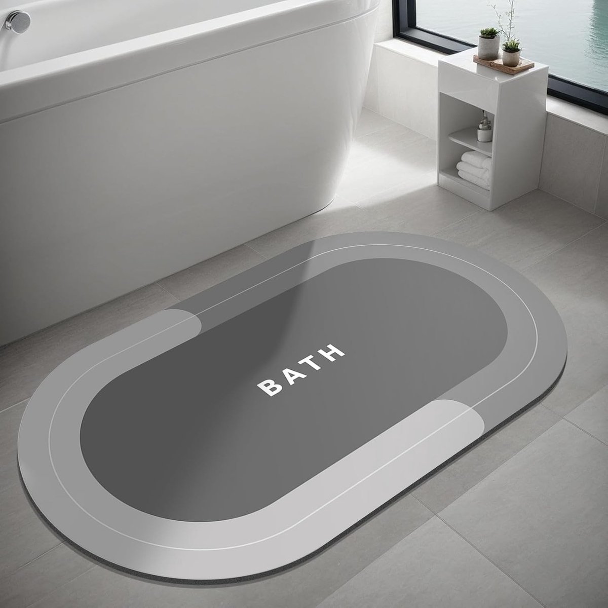 Antislip Badmat voor Badkamer en Keuken - Sneldrogend en Dun, 40 x 60 cm, Blauw, Ideaal voor Douche en Bad