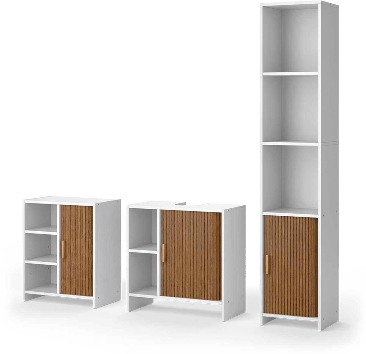Vicco Badkamermeubelset Norea, Eiken/Wit, 3-delig