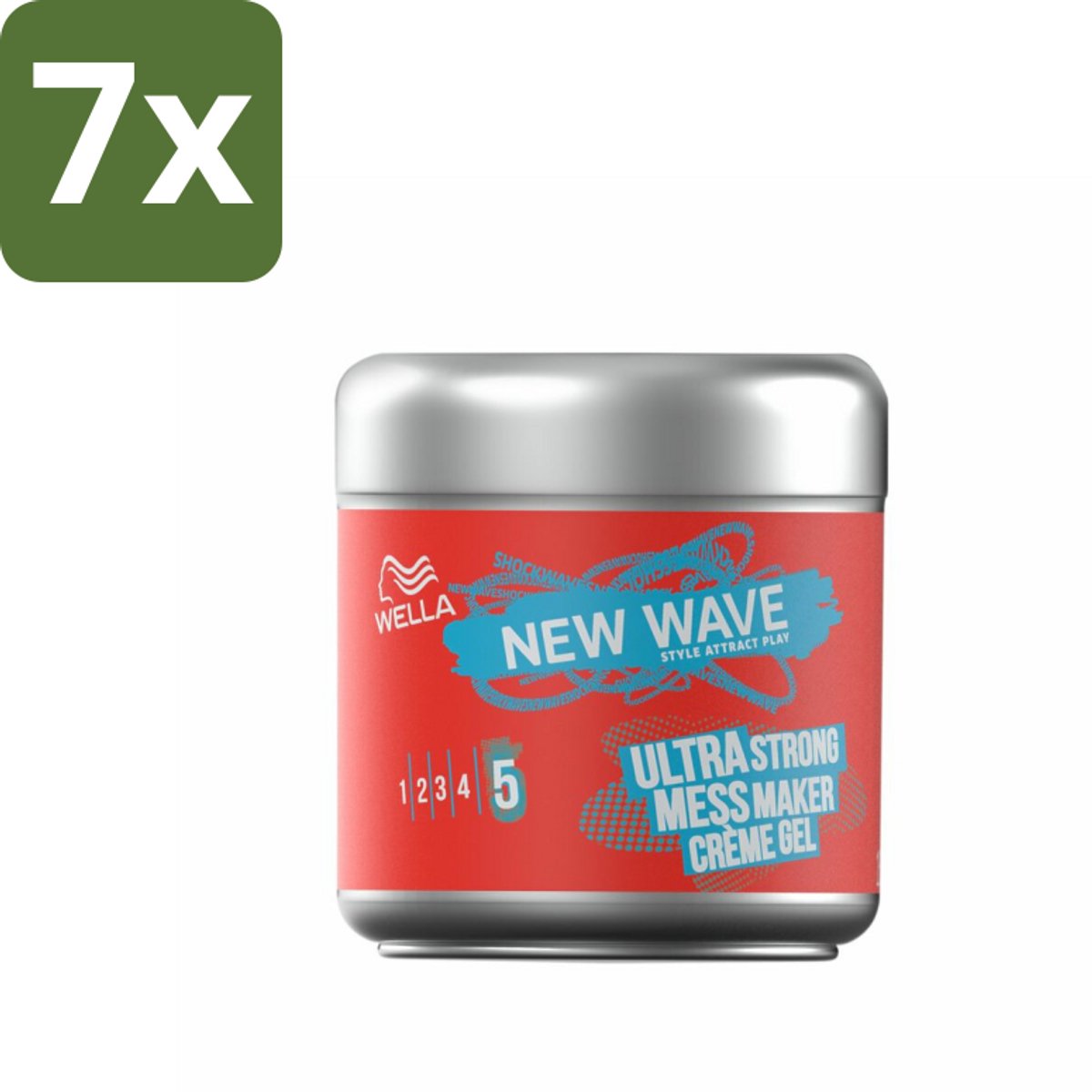 Wella – Shockwaves Mess Constructor Ultra Strong – Haargel – 150 ml - Bulkverpakking - 7 stuks