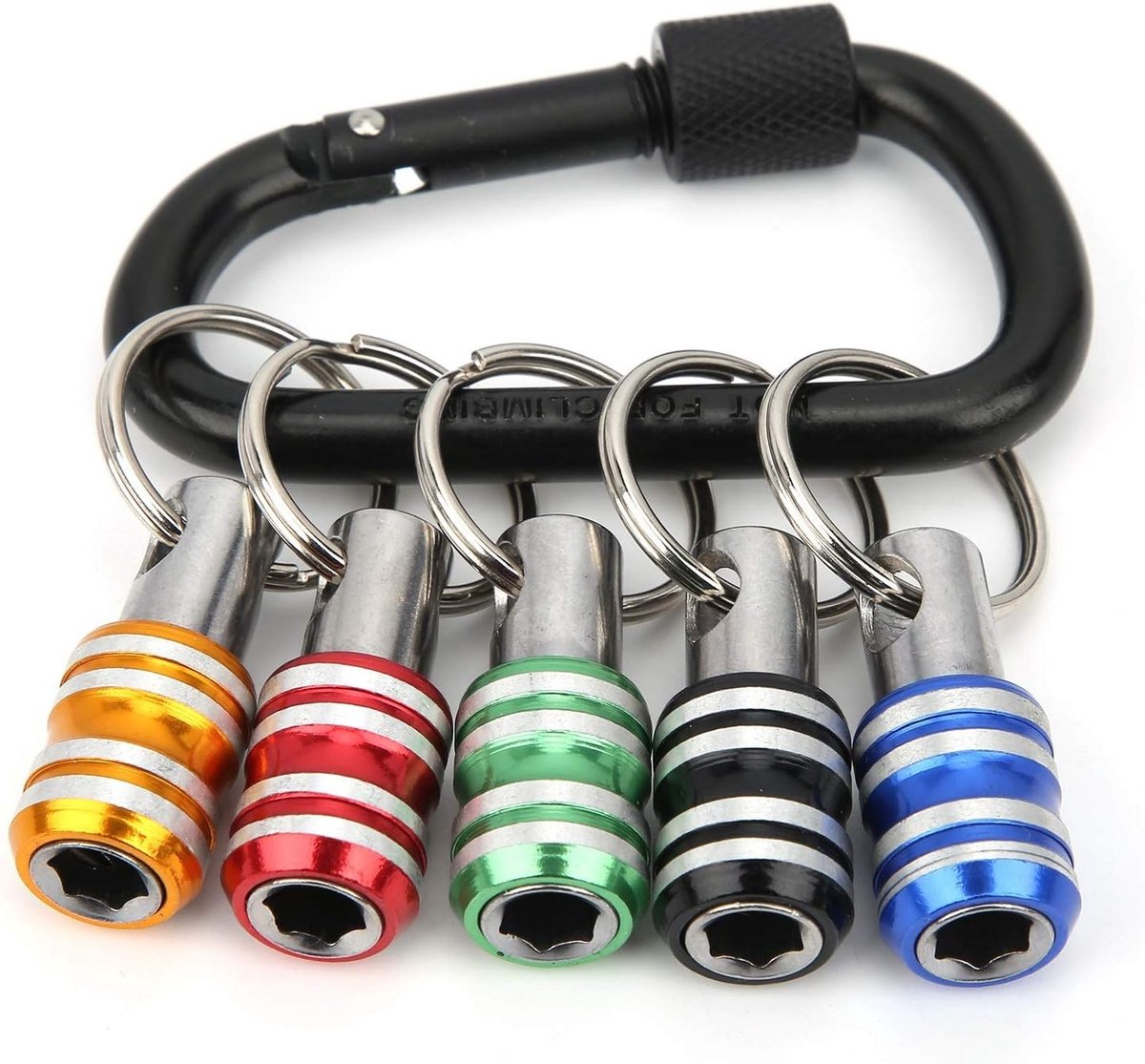 5-delige 1/4 Inch Hex Snelle Release Schroevendraaier Bit Houder en Adapter voor Ratchet en Boor, Inclusief Sleutelhanger en Verlengstuk