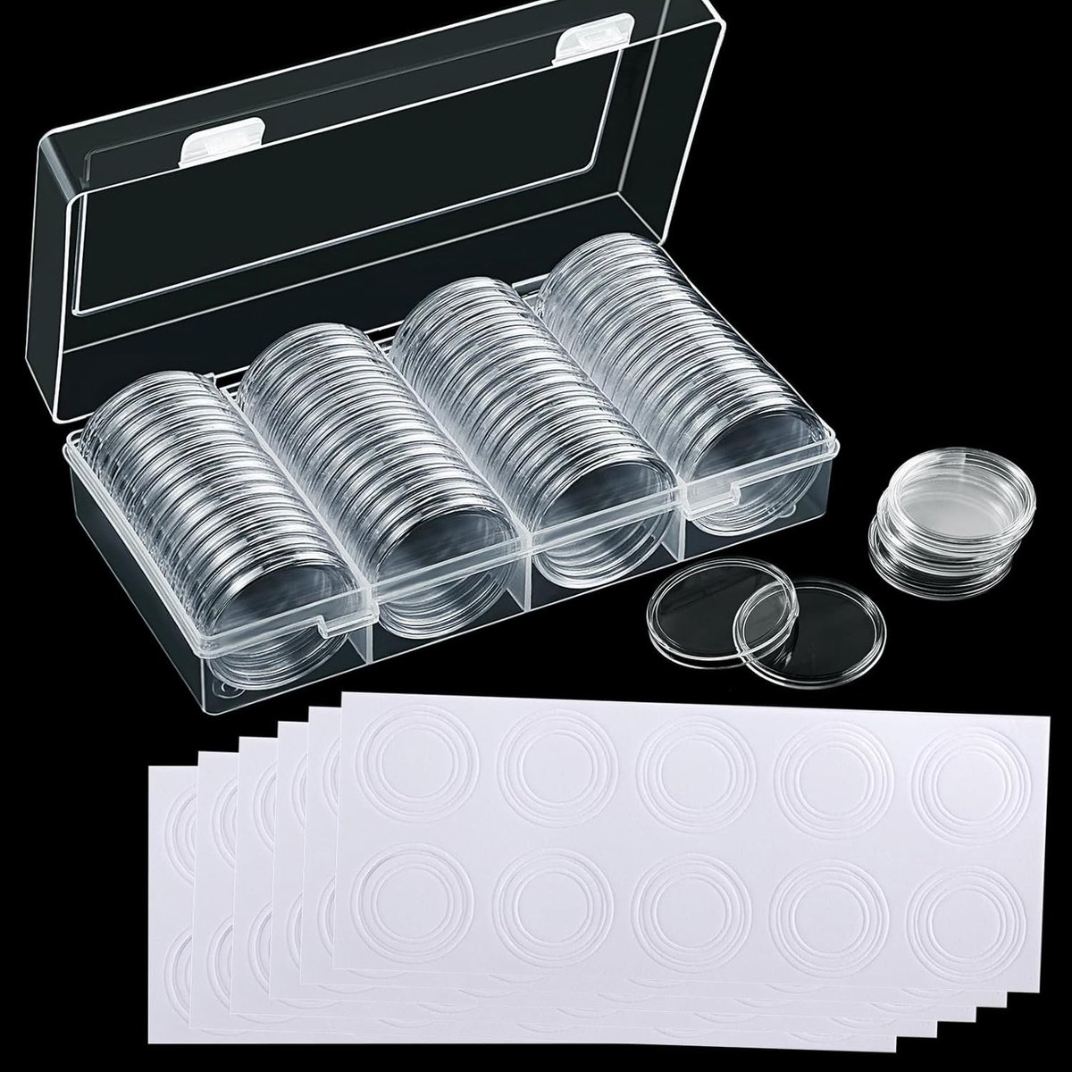 Coin Capsules 40mm voor Muntencollectie met 60 Schuimafdichtingen voor Bescherming en Opslag