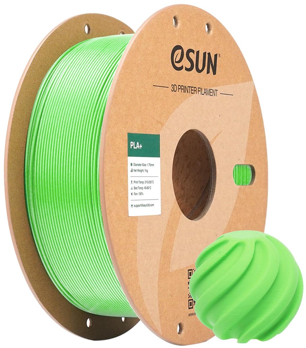 eSUN PLA+ Filament 1.75mm, 3D Printer Filament PLA Plus 1kg RGB Groen - ShopVlot