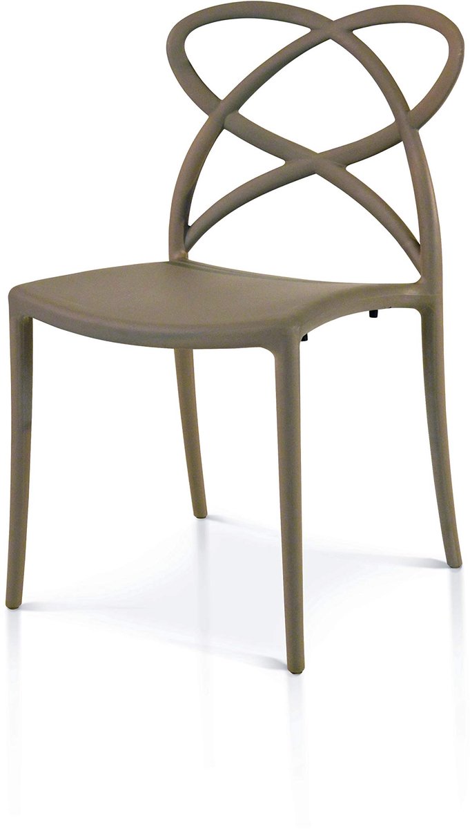 Stoelen set van 4 - polypropyleen beige - stapelbaar - comfortabel zitgemak - ShopVlot