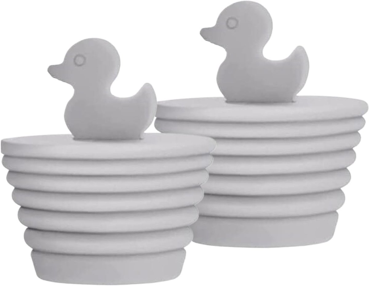 Schattige Badkamer Wastafel Stopper, Bad Afvoer Stopper, 2x Bad Silicone Afvoer Plug Duck Shaped, Spiraal Design Bad Stopper, Stopper Badkamer Wastafel Afvoeren voor Bad, Badkamers, Keukens