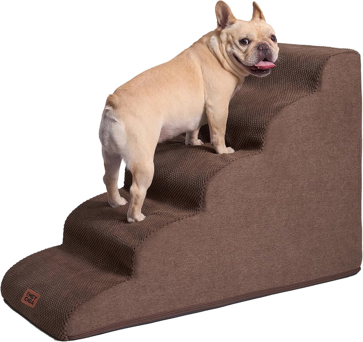EHEYCIGA Small Dog Staircase 5 Steps, Foam Dog Step for Bed and Sofa, Stair for Elder Pets with Washable Cover and - ShopVlot