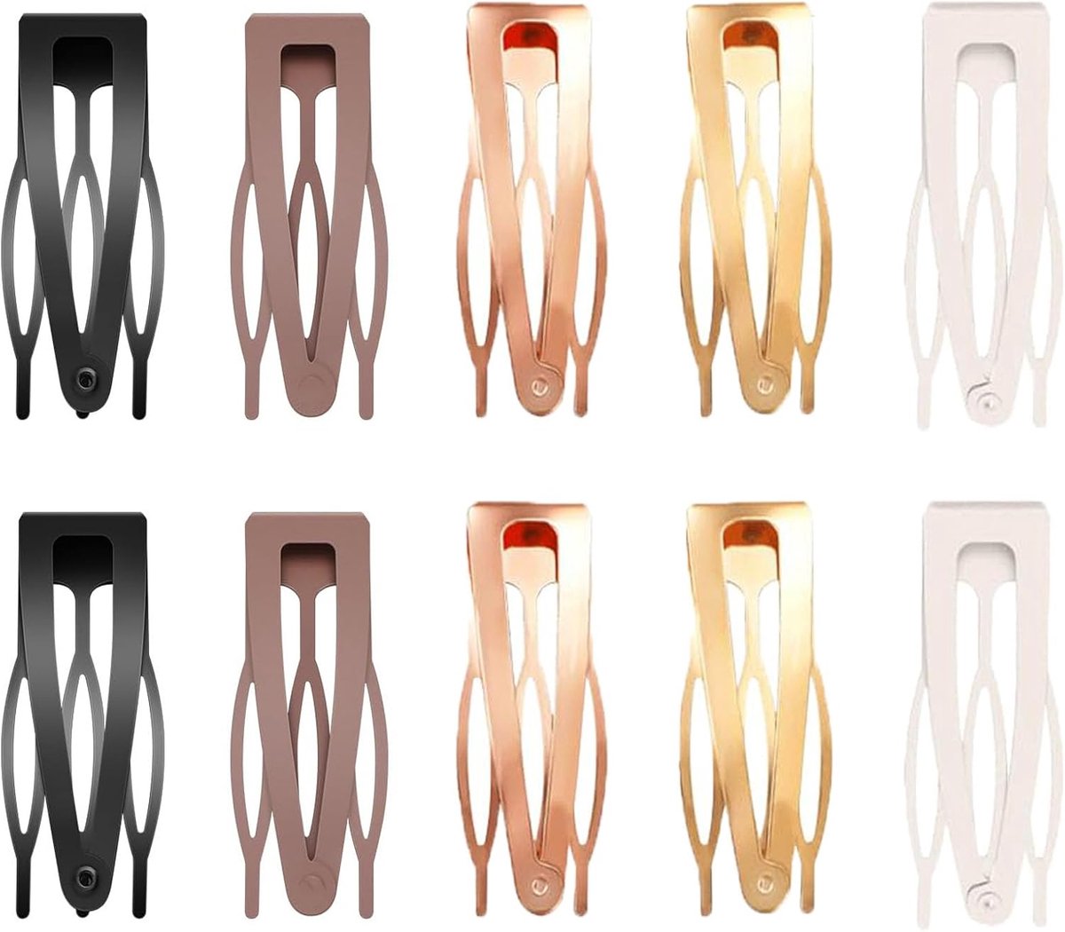10 Pcs Double Clip Hair Clips Metal Hair Clips with Two Teeth Mini Hairpins with Press Stud Closure Suitable for Women - ShopVlot