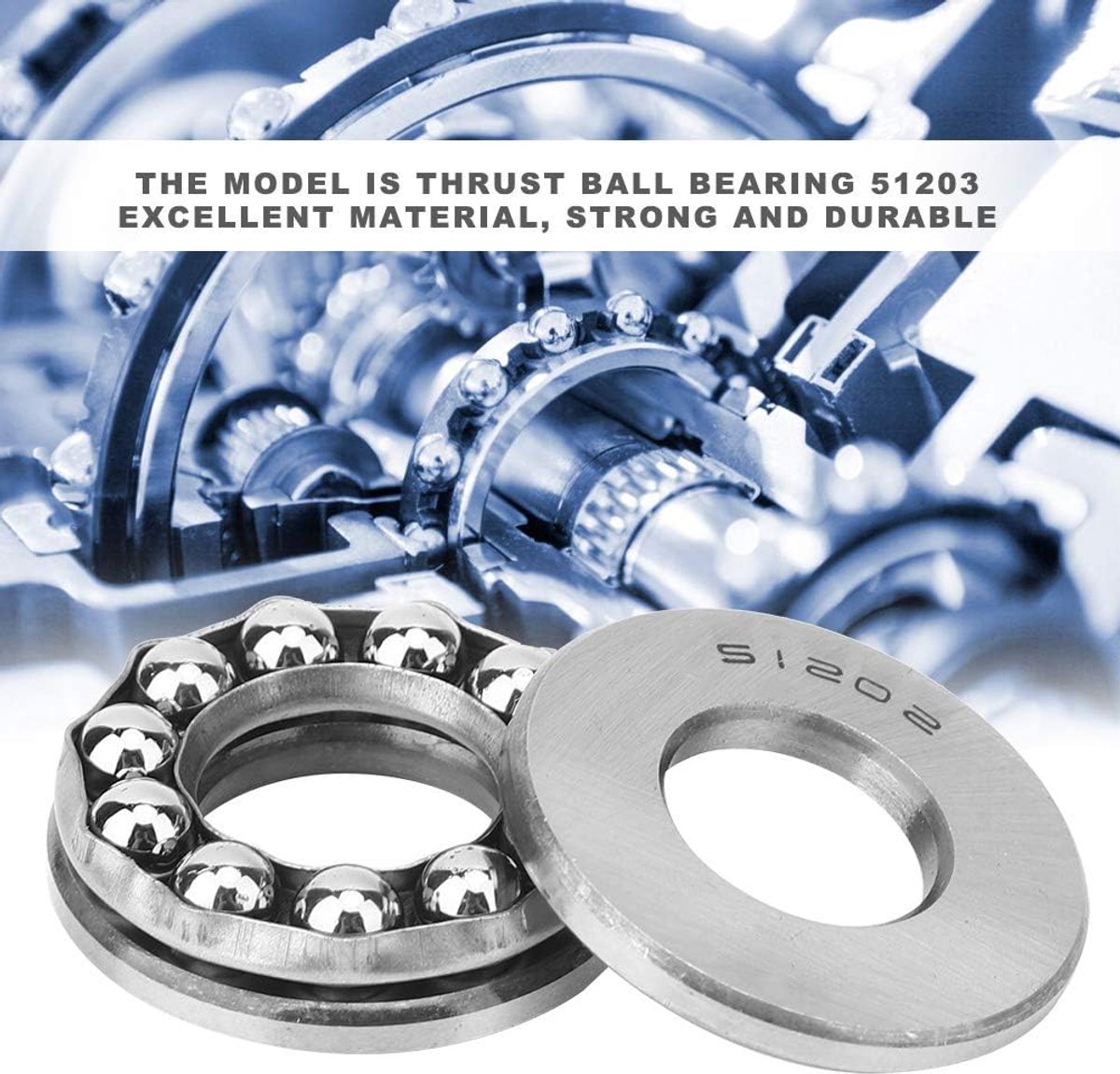 5Pcs 51203 Aircraft Thrust Bearing Ball Bearing High Precision Low Noise Heat Tolerance Durability Steel Industrial - ShopVlot