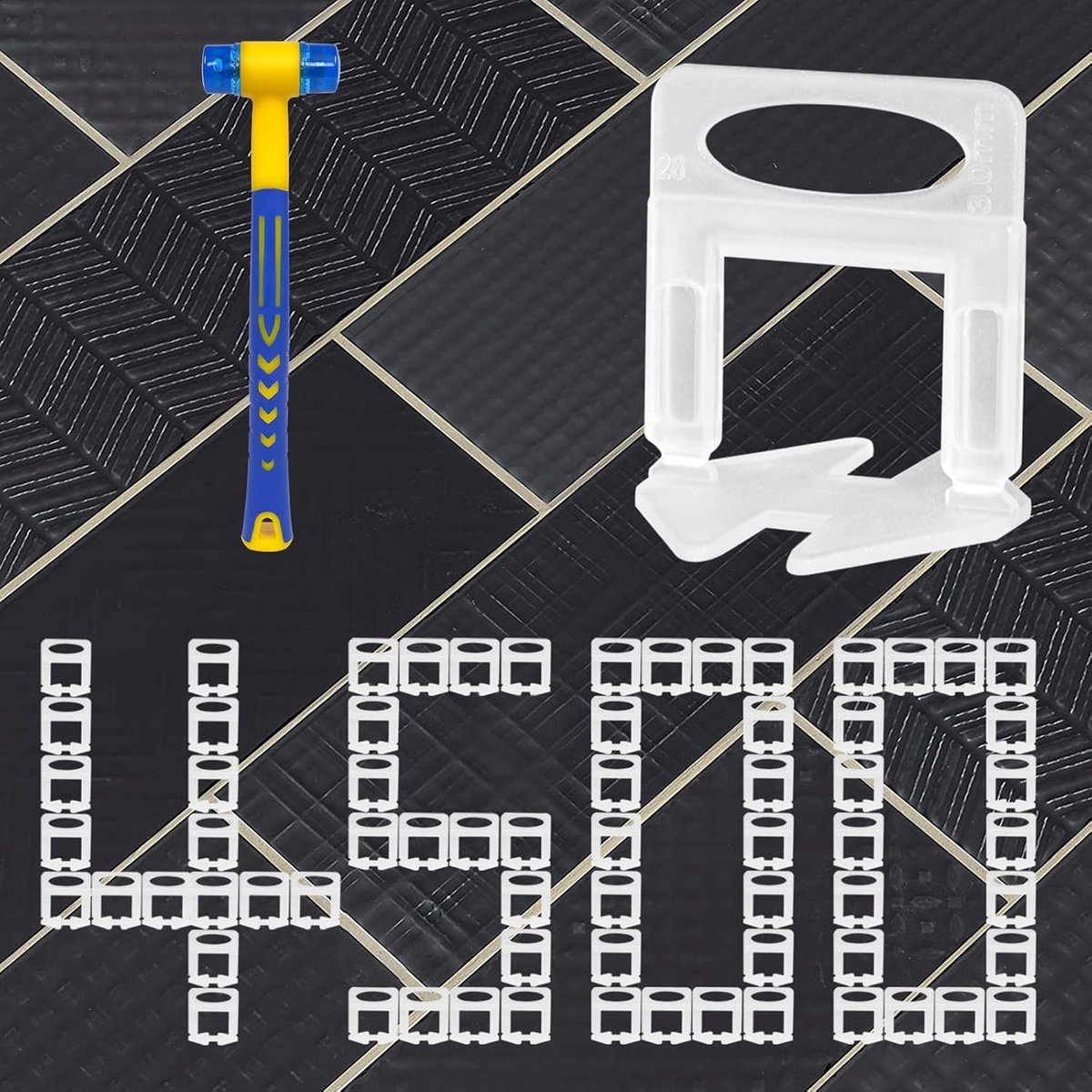 4500 Nivelleerclips 1mm voor Keramische Tegels en Natuursteen – Doe-Het-Zelf Set voor Perfecte Uitlijning en Tegelplaatsing (1mm, 4500 Stuks)