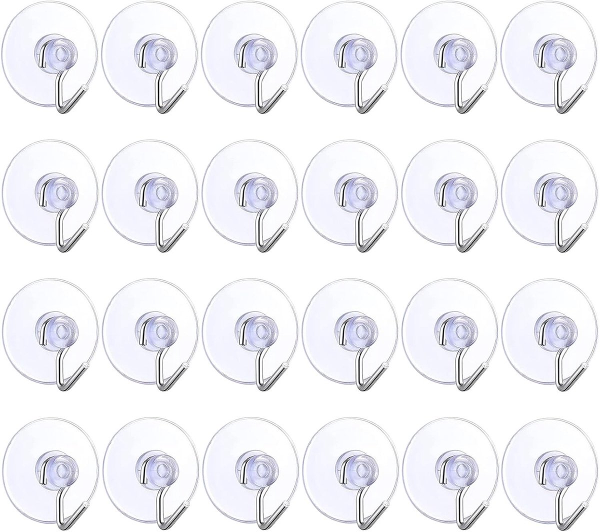 24 Stuks Transparante Suction Cup Haken voor Kerstverlichting - Ideaal voor Ramen, Badkamer en Muurdecoratie