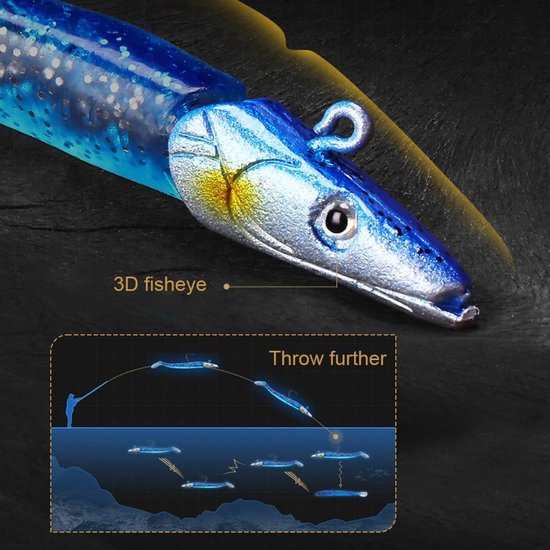 Spinning Fishing Bait van Rubber, Zachte Aas met Loodkop, Ideaal voor Zeebaars, Snoek en Forel, Perfect voor Zout- en Zoetwater Visserij — afbeelding 2