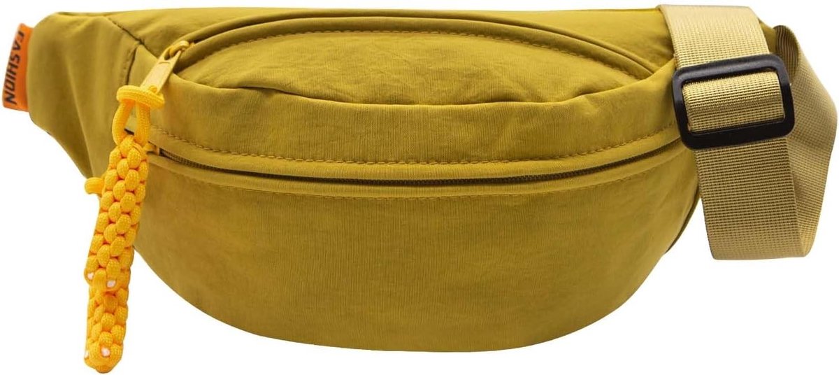 Stijlvolle Waterdichte Heuptas voor Mannen en Vrouwen - Ideaal voor Reizen, Hiken en Sporten - Verstelbare Nylon Bumbag in Geel