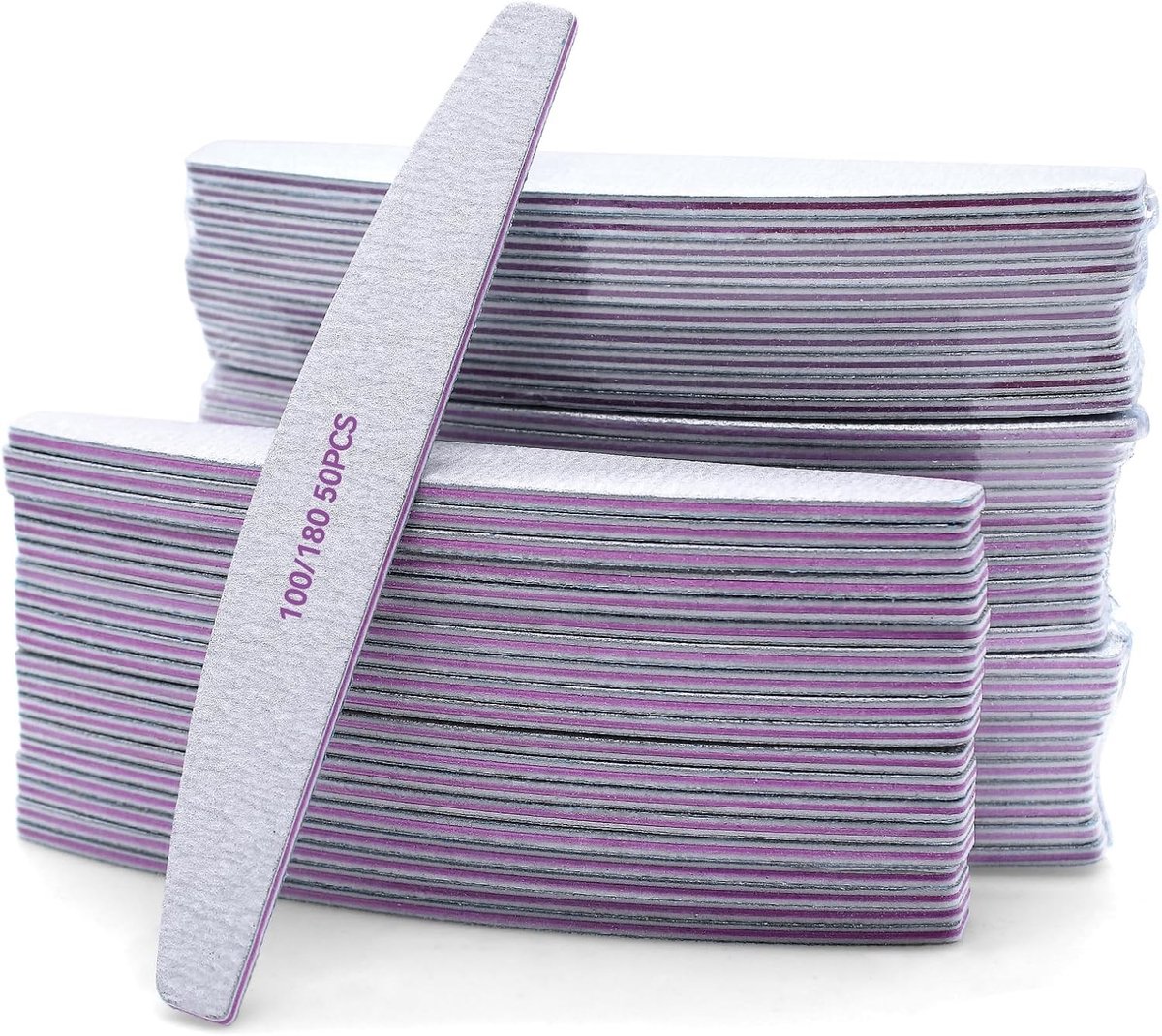 50 Stuks Vijlenset voor Nagels, Dubbelzijdige Nagelvijlen met 100/180 Korrel, Ideaal voor Nagelverzorging en Styling