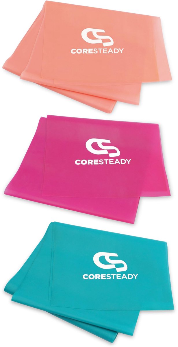 Weerstandstherapiebanden set van 3 - Kwaliteitsfitnessbanden voor pilates en yoga - Inclusief trainingsgids - ShopVlot