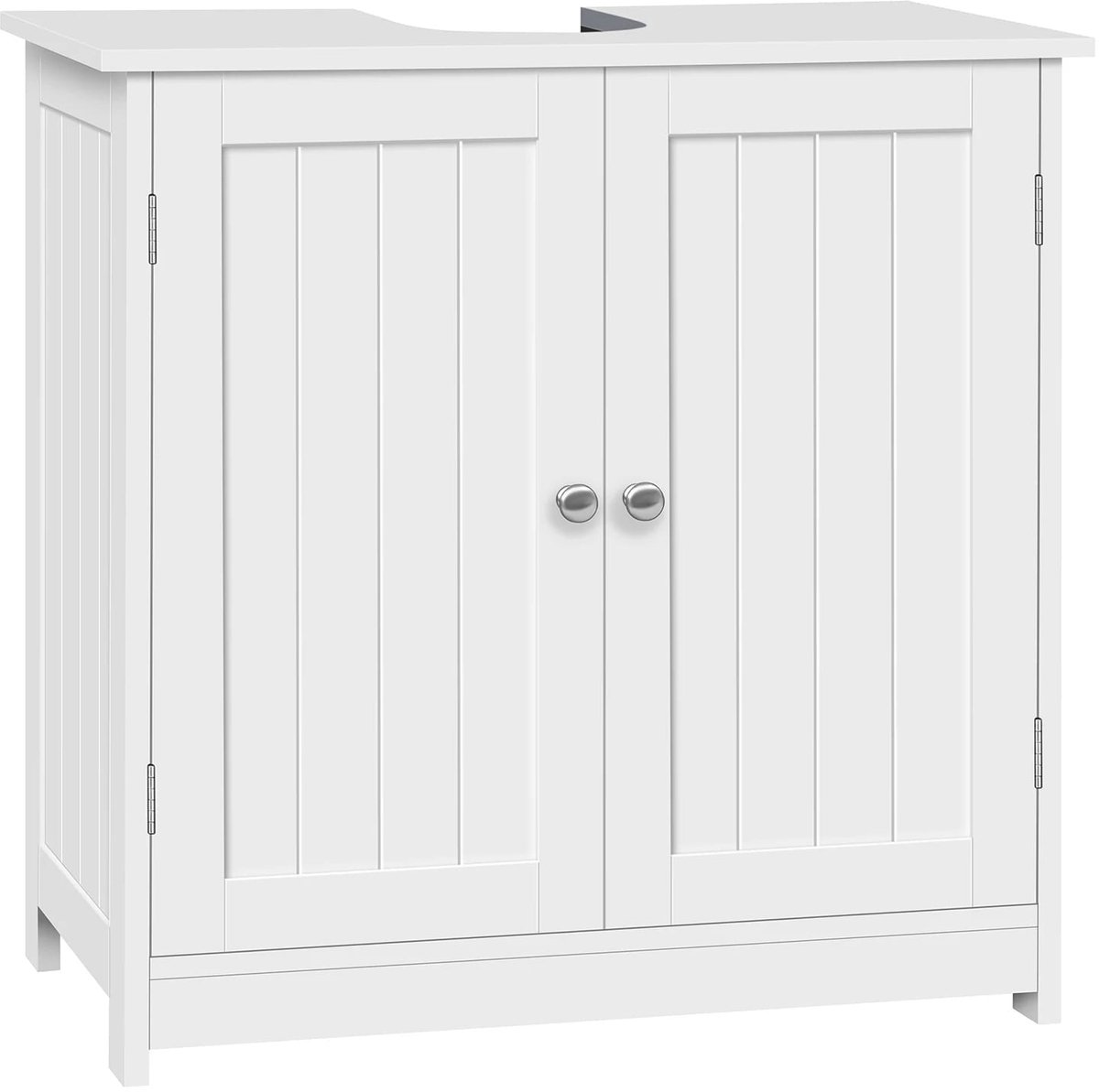 Badkamerkast onder wastafel - Ruime opbergruimte, verstelbare planken - Wit of grijs - B 60 x D 30 x H 60 cm - Wit