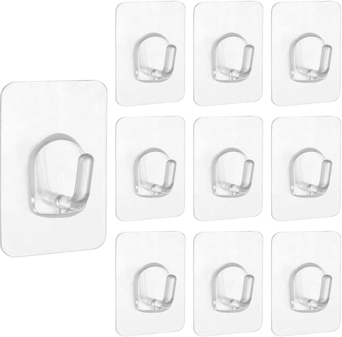 Zelfklevende haken - transparant - zonder boren - ideaal voor keuken en badkamer - ShopVlot