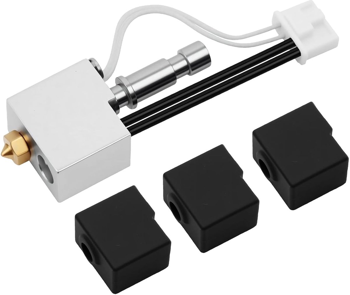 Upgrade Ceramic Hotend Kit voor 3D Printers, Inclusief 0.4 mm Stalen Mondstuk, Snelle Verwarming en Siliconen Sokken voor Verbeterde Extrusie en Compatibiliteit met Diverse Modellen