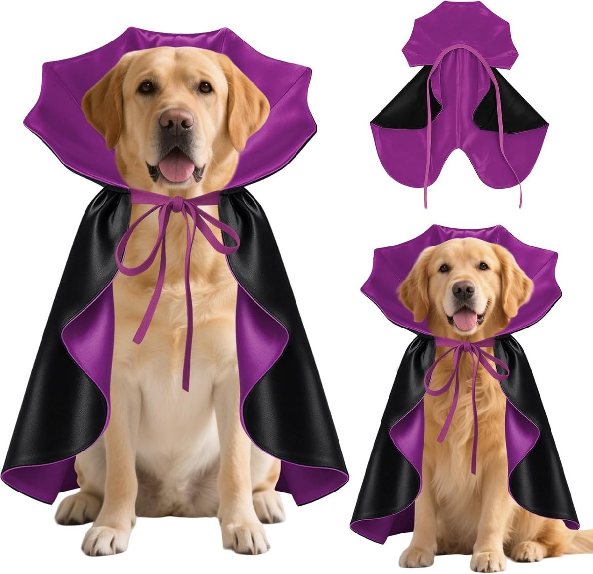 Grappige Halloween Kostuums voor Grote Honden, Verstelbare Cape met Nekbescherming voor Vampierfeest en Cosplay