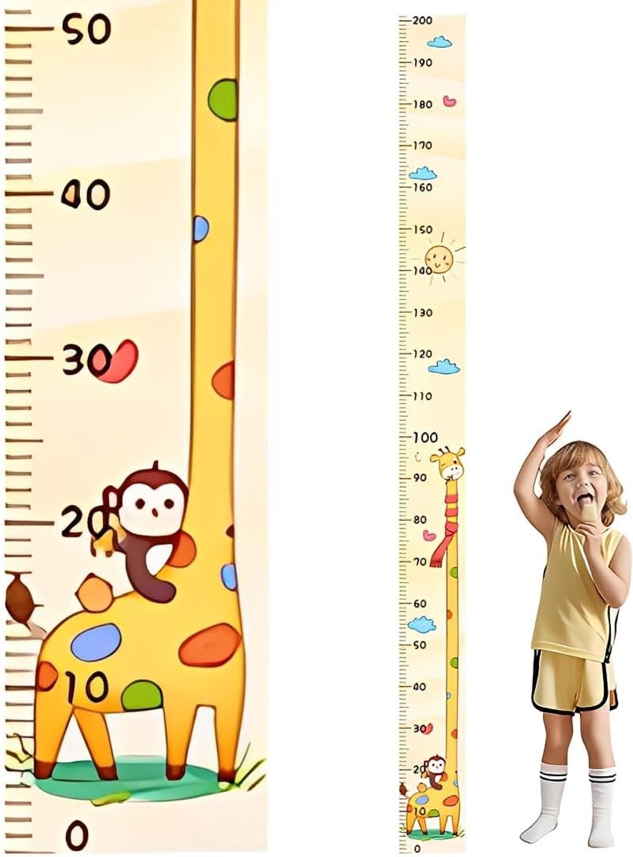 Lengtemeting voor Kinderen van 0-200 cm, Wandstickers met Dieren uit het Bos, Maatsticker voor Kinderkamer Decoratie