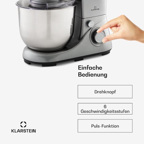 Keukenmachine Mixer - Bakmachine Deegmachine - Koken Bakken - Planetair Roersysteem - 5 Liter Kom - Zilver — afbeelding 4
