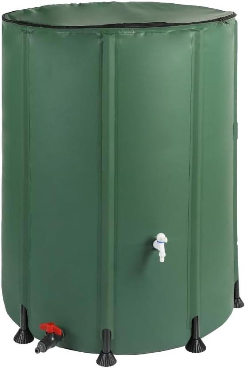 Regenton Opvouwbaar - Water Opslag - Regenwater Vangen - Met 2 Kranen - 1000 Liter - Groen